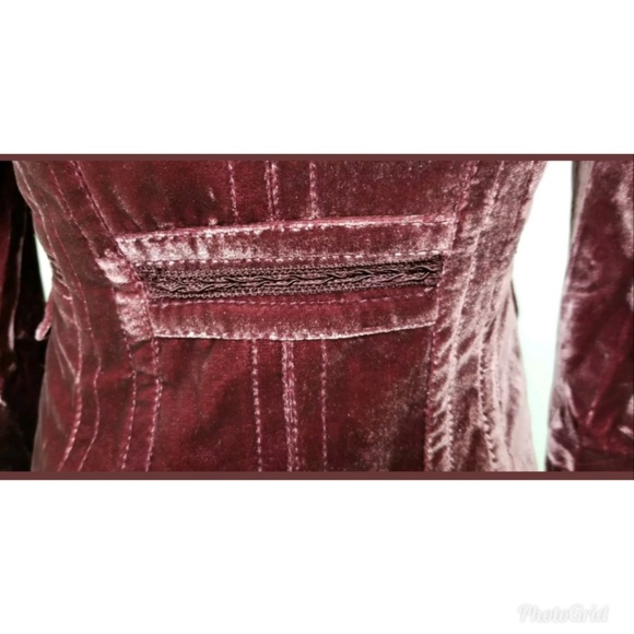 SOLD....Karen Millen Wine Velvet Button Up Blazer - Picture 5 of 8